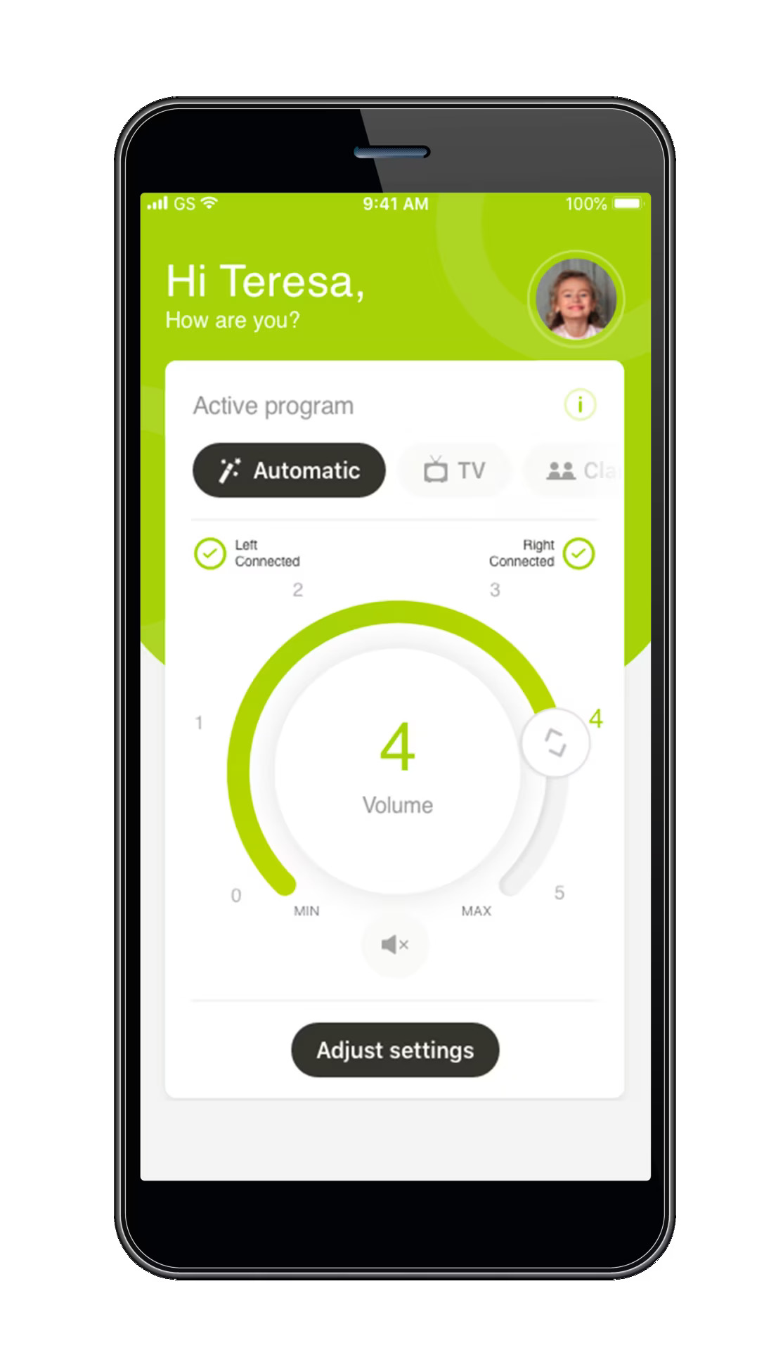 myphonak junior app HOME screenshot